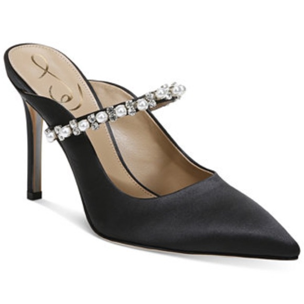 Sam Edelman Hyland Black Satin Size 6.5